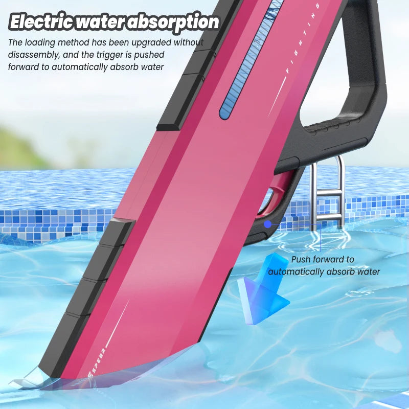 2024 New Electric Water Gun Toy Fully Automatic Water Absorbing and Powerful Spray Large Black Technology Children'S Water Gun