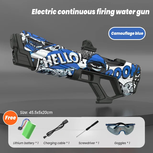 2024 New Electric Water Gun Toys Automatic Water Absorbing Spray Large Black Pulse Technology Children'S Water Gun